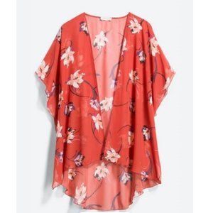 Emory Park | Orange Floral Caley Open Kimono